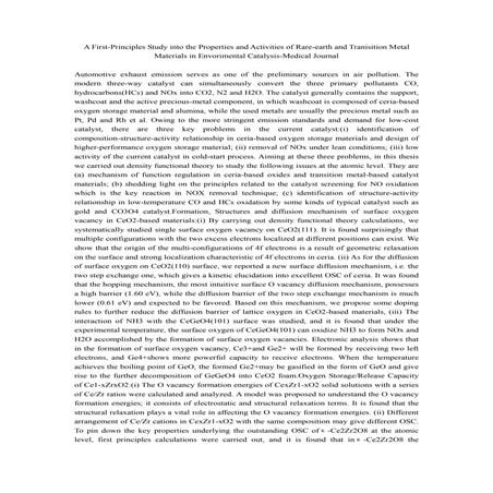 A first principles study into the properties and activities of rare-earth and...