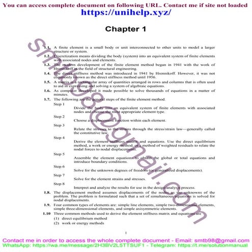 Solutions for Problems in "A First Course in the Finite Element Method" (6th ...