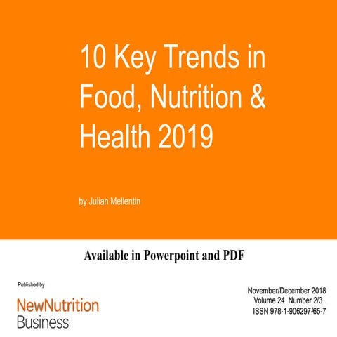 The 10 key trends driving food, nutrition and health