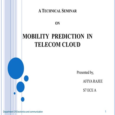 Mobility prediction in telecom cloud using telecom calls.