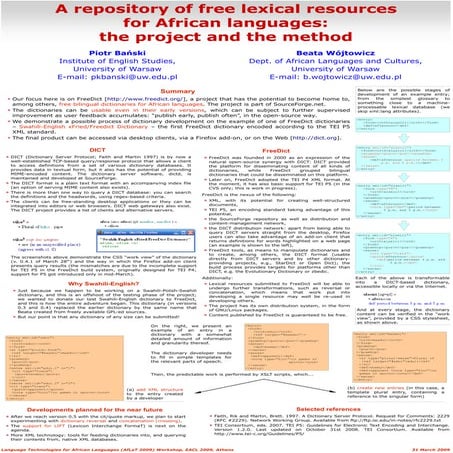 A Repository of Free Lexical Resources for African Languages: The Project and the Method