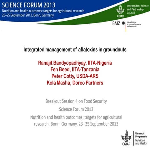 Integrated management of Aflatoxins in groundnuts