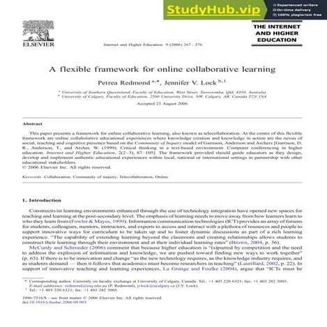 A Flexible Framework For Online Collaborative Learning