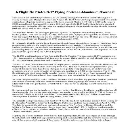 A flight on eaa's b 17 flying fortress aluminum overcast