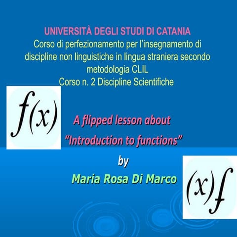 A flipped lesson about introduction to functions