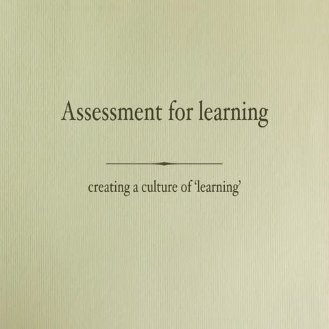 Assessment for learning