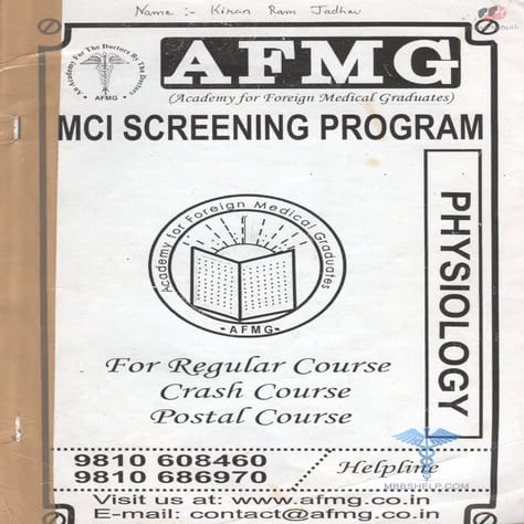 Physiology AFMG Notes | PDF