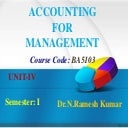 UNIT IV COST ACCOUNTING