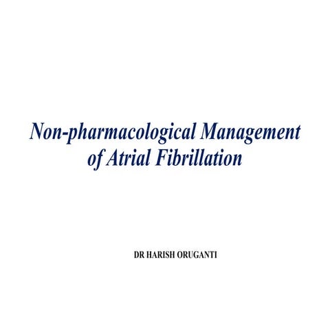 AF- non pharmacological management