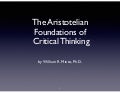 Aristotelian Foundations of Critical Thinking
