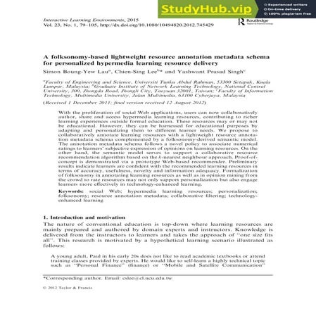 A Folksonomy-Based Lightweight Resource Annotation Metadata Schema For Person...