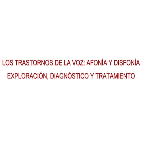 Afonía disfonía | PDF