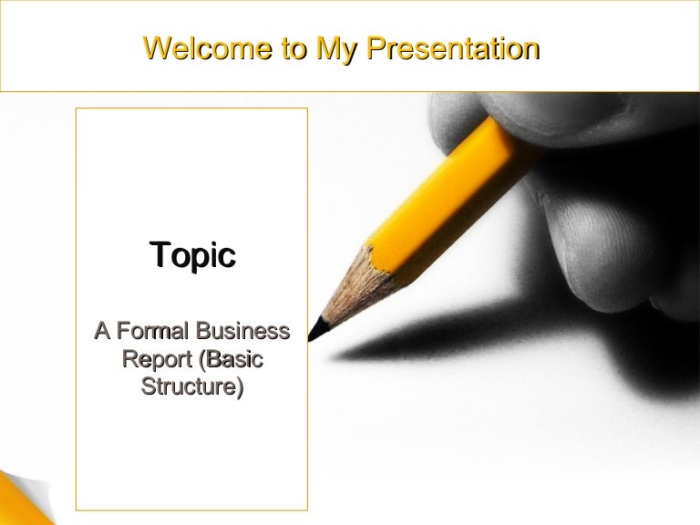 a formal business report