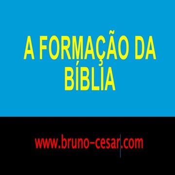 A formação da bíblia