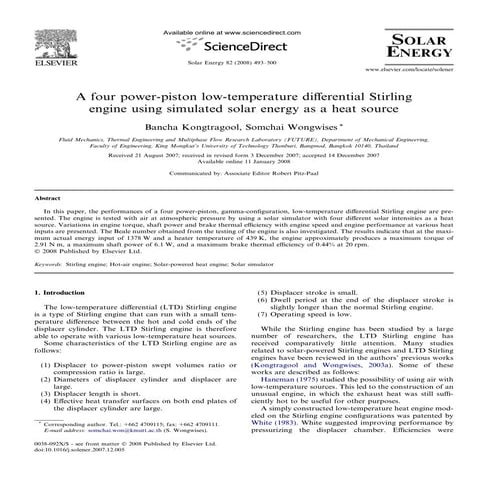 A four power piston low-temperature differential stirling