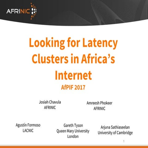 Latency clustering AfPIF2017
