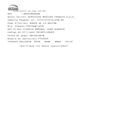 Afp pagofacil 20524905028 | PDF