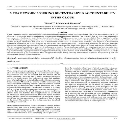 A framework assuring decentralized accountability