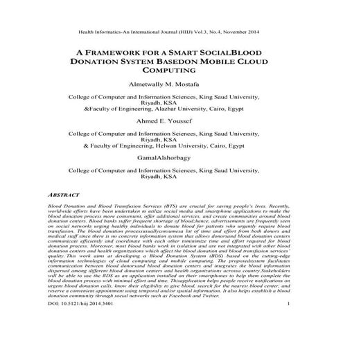 A framework for a smart socialblood