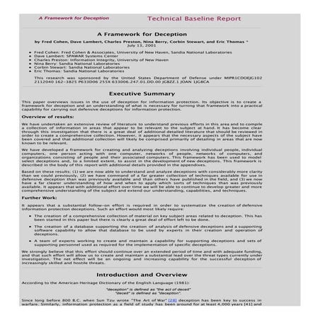 A framework for deception