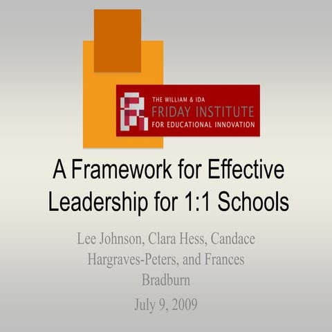A Framework For Effective Leadership For 1 1 Schools