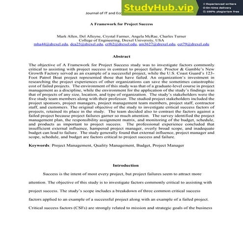 A New Framework For Determining Critical Success Failure Factors In ...