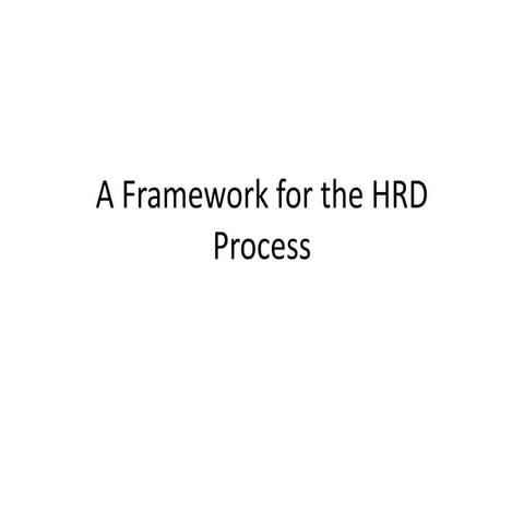 A framework for the hrd process