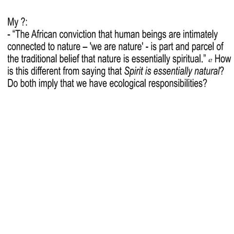 African, Aztec, Native American Philosophy