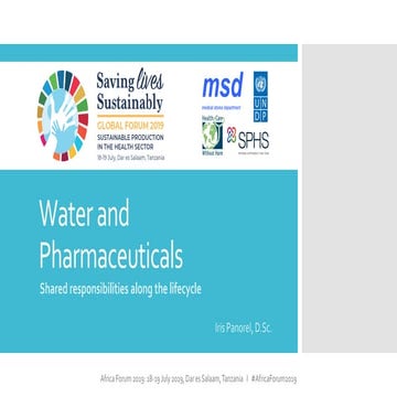 Water and Pharmaceuticals - Global Forum 2019 in Africa
