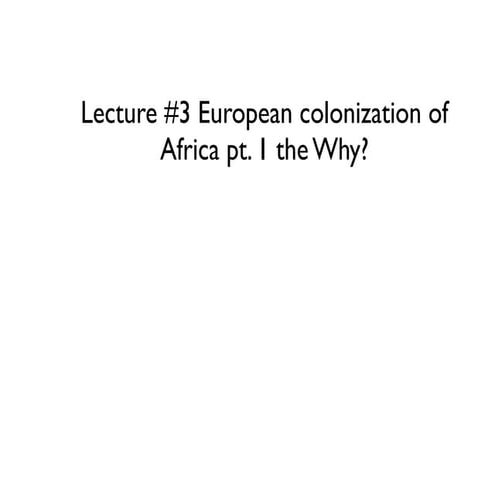 Africa lecture #3