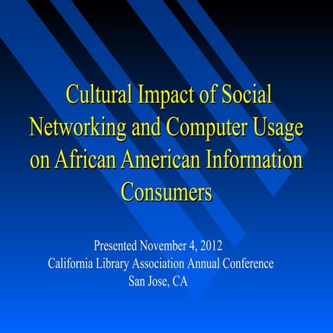 CLA African American Interest Group presentation - November 2012