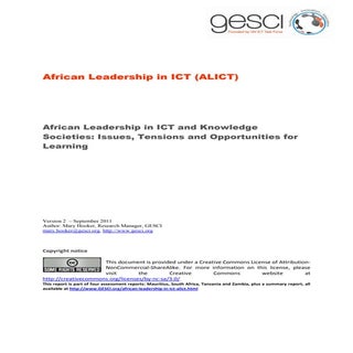 African Leadership in ICT and Knowl...