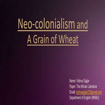 Neo-colonialism and "A Grain of Wheat"