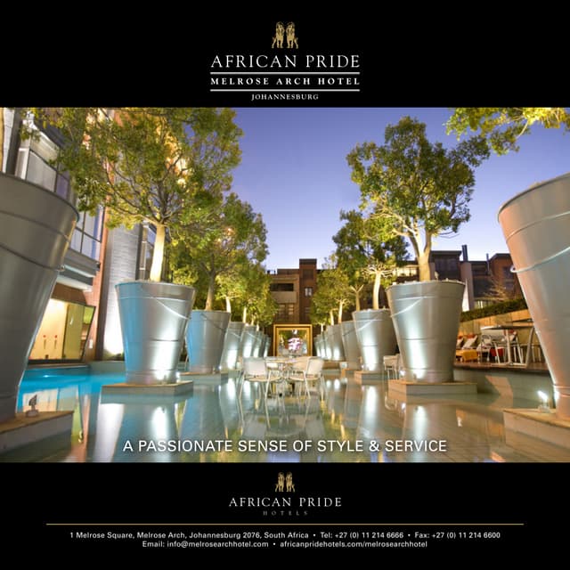 African Pride Melrose Arch Hotel Fact Sheet 
