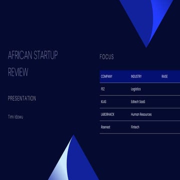 African Startup Review presentation for Timi