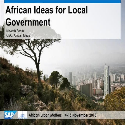 African Urban Matters - African Ideas - Connected Cities