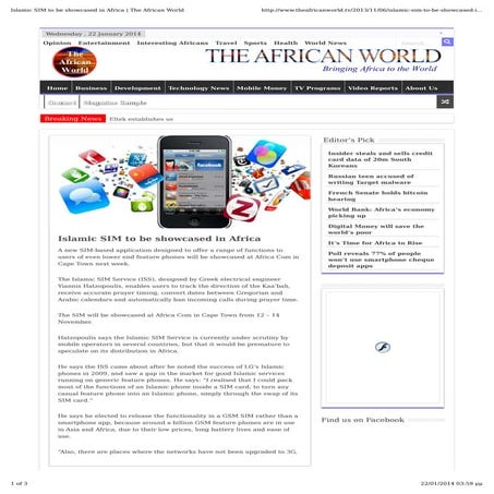 Africanword.tv Islamic SIM to be showcased in Africa