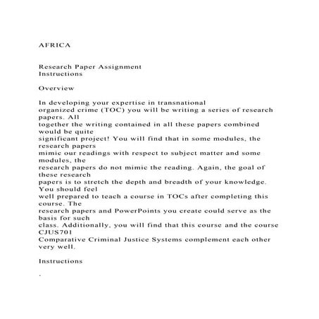AFRICAResearch Paper AssignmentInstructionsOverview.docx