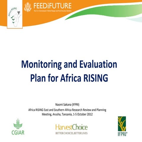 Monitoring and Evaluation Plan for Africa RISING