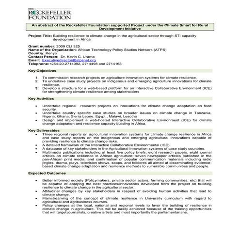 Africa technology and policy studies    atps