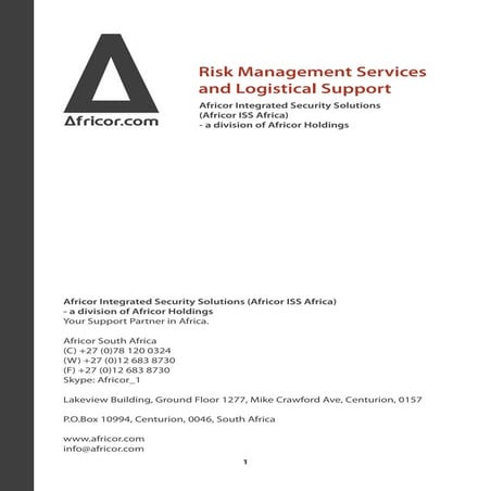 Africor Risk Management 111001