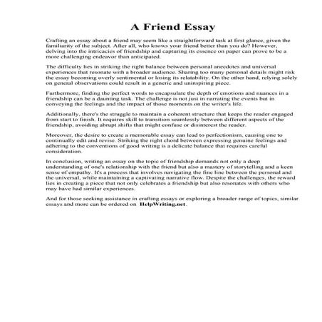 A Friend Essay