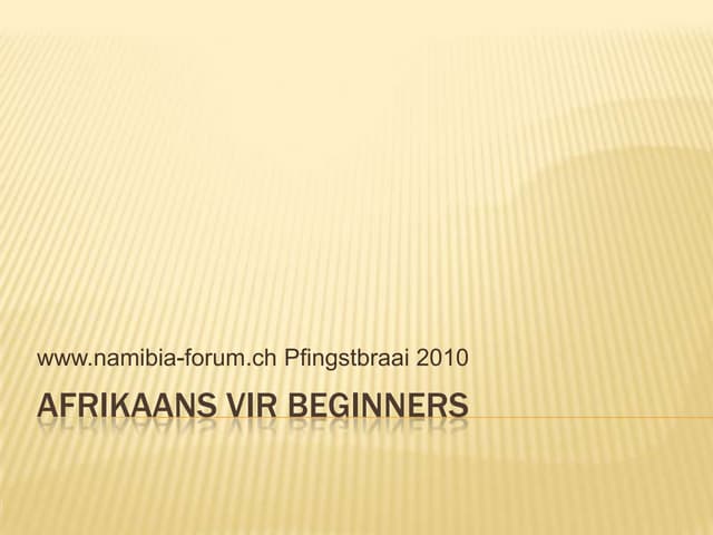 Afrikaans vir beginners
