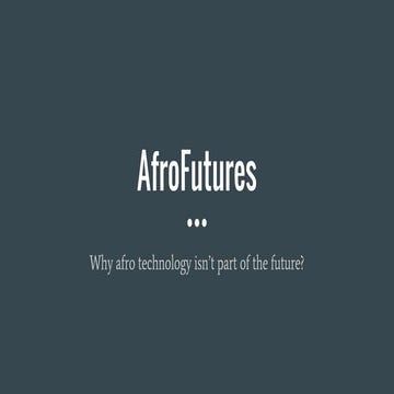 Afrofutures?