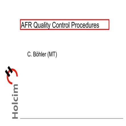 AFR QC - CMC.ppt alternative fuel used in | PPT