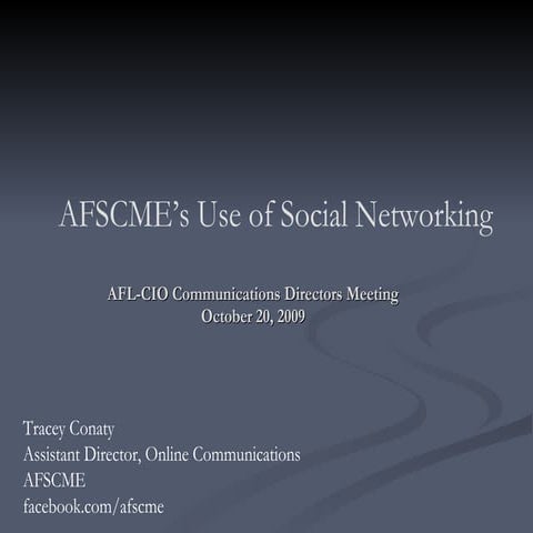 AFSCME’s Use of Social Networking