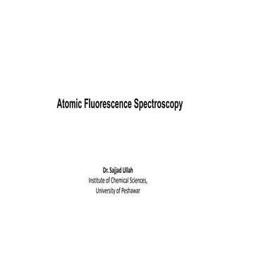 Atomic Fluorescence Spectroscopy (AFS)