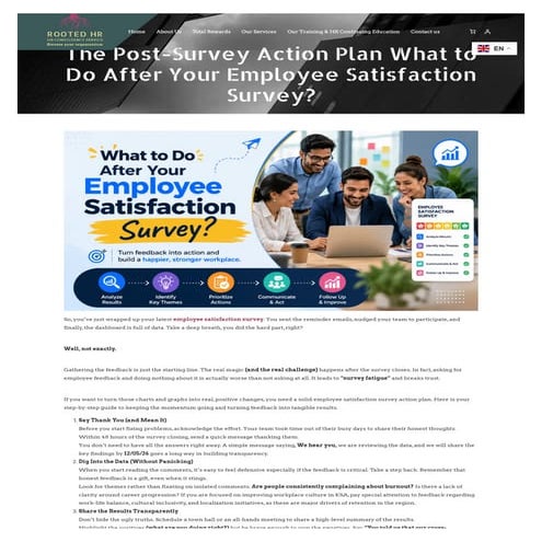 The Post-Survey Action Plan What to Do After Your Employee Satisfaction ...