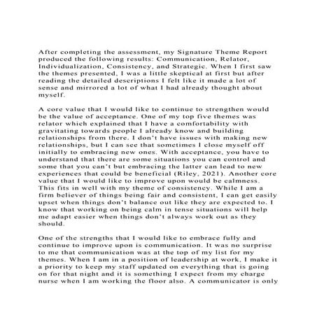 After completing the assessment, my Signature Theme Report produ.docx