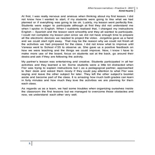 After lesson narrative   huarte